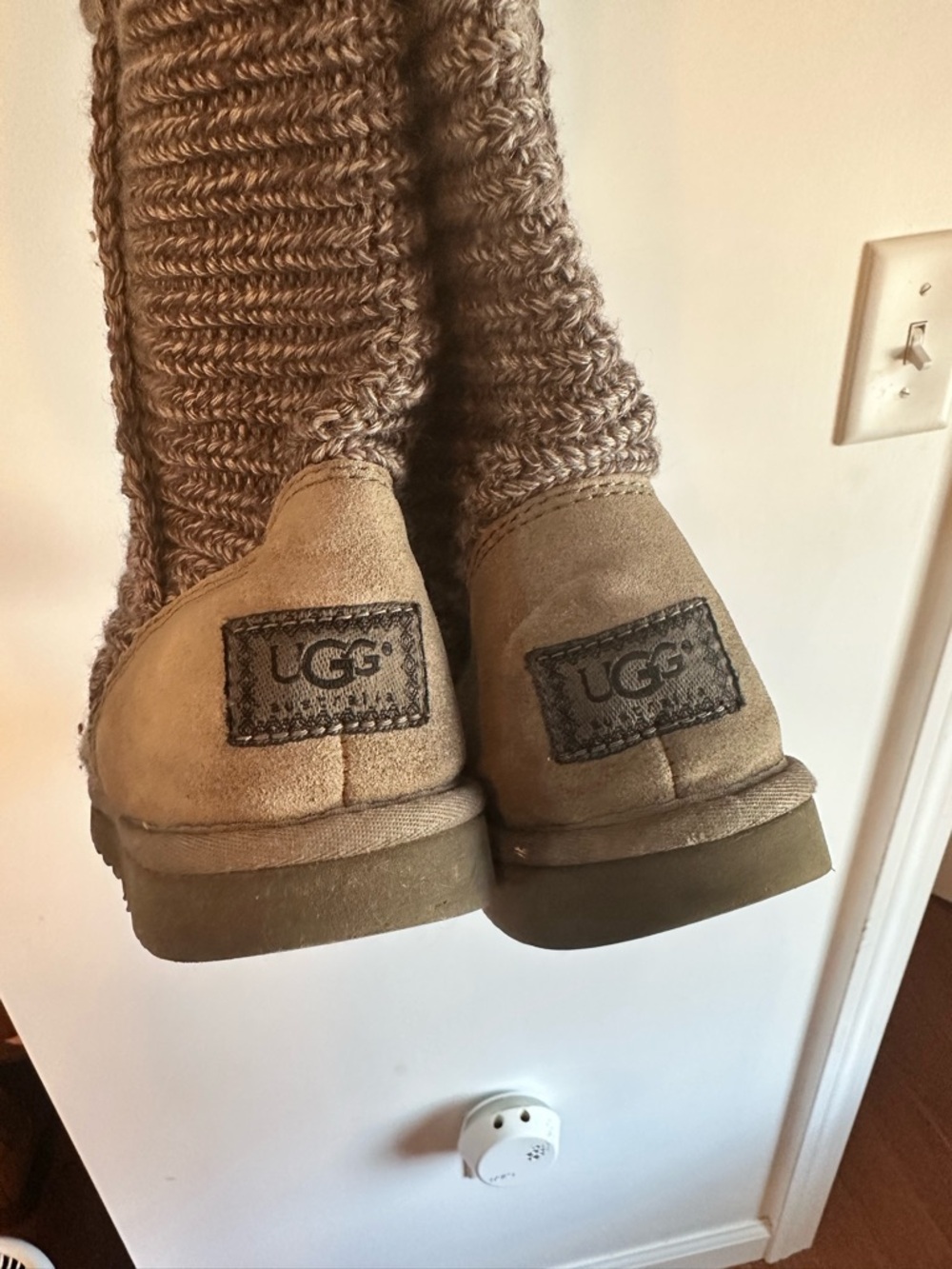 Women’s UGGS Knit Button Cuff Booties in Taupe - Picture 3 of 8
